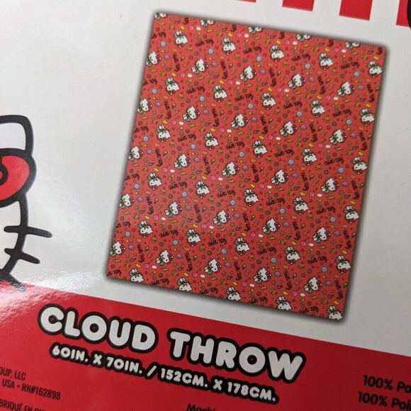 Sanrio Hello Kitty Orange Throw Blanket - Picture 2 of 5